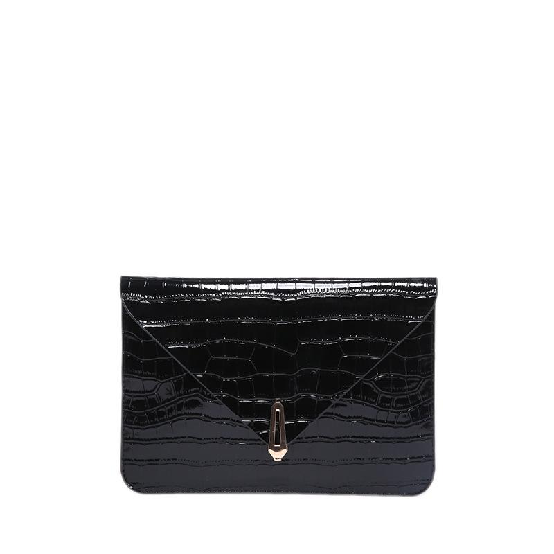 

Сумка с крокодиловым узором, маленькая женская летняя модная глянцевая сумка-клатч, корейская версия, женская сумка для мелочи, маленькая квадратная сумка Tide чёрный