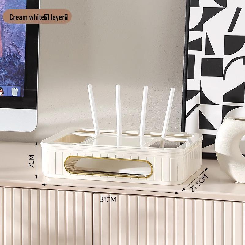 Golden Cat WiFi Router Storage Box and TV Set-Top Shelf with Wire Organizer