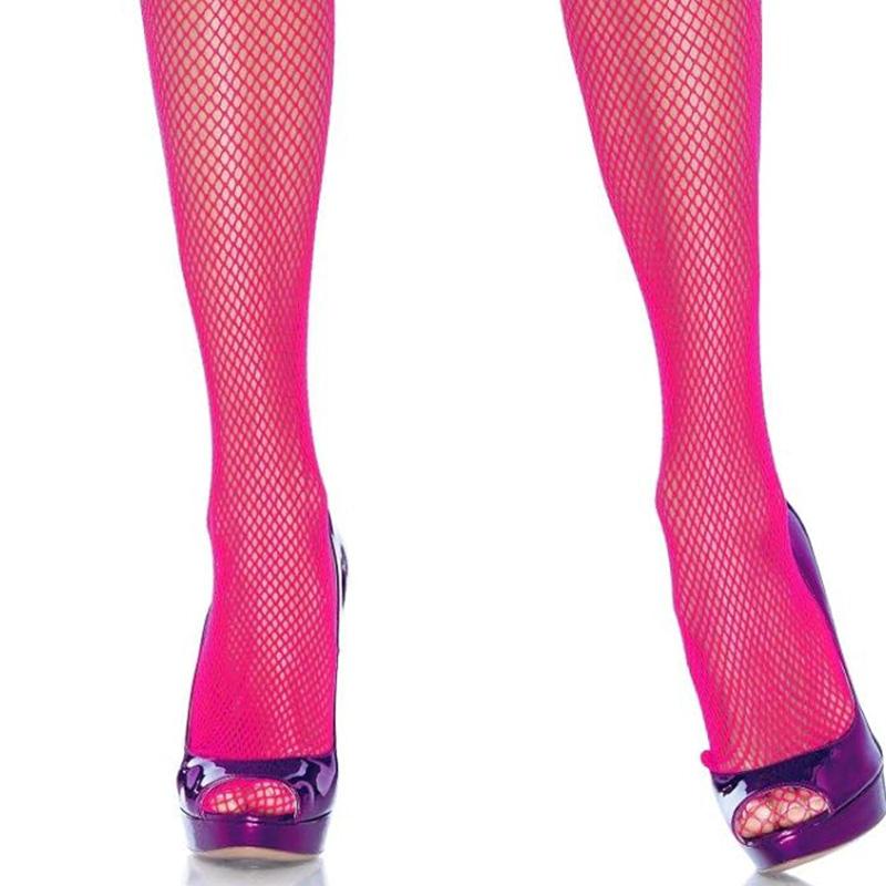 Rose Red Women Nylon Fishnet Thigh Sexy Fishnet Thigh High Waist Hosiery Body Stockings Fish Net Pantyhose Mesh Nylon Tights Leg