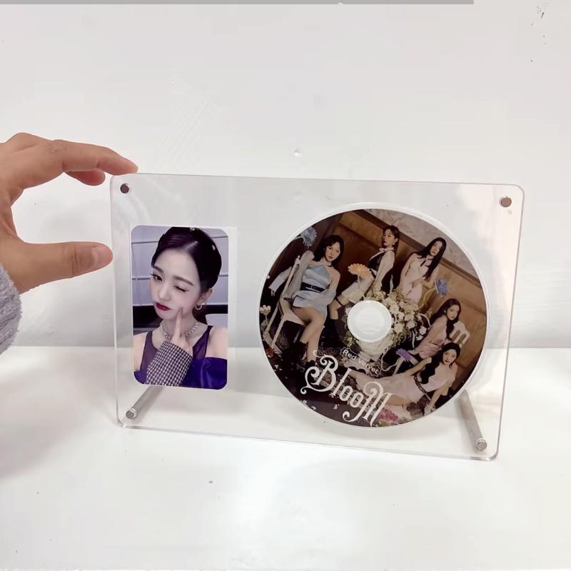 Marco de Fotos Acrílico Transparente Magnético de Doble Cara Soporte para Fotocard de Ídolo Adorno de Escritorio Cadre Photo