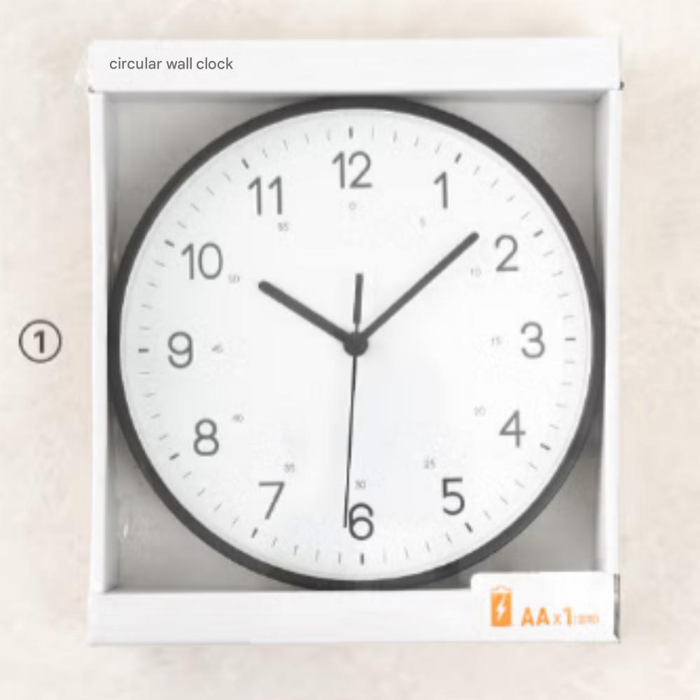 Ceas de Perete Rotund Simplu 20cm Negru