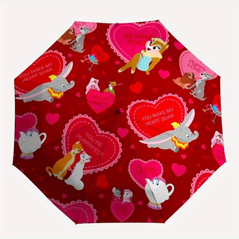 

1pc Valentine s Day Disney Characters Automatic Folding Umbrella, Compact Portable Travel Umbrella, Perfect Gift for Friends yy250806012
