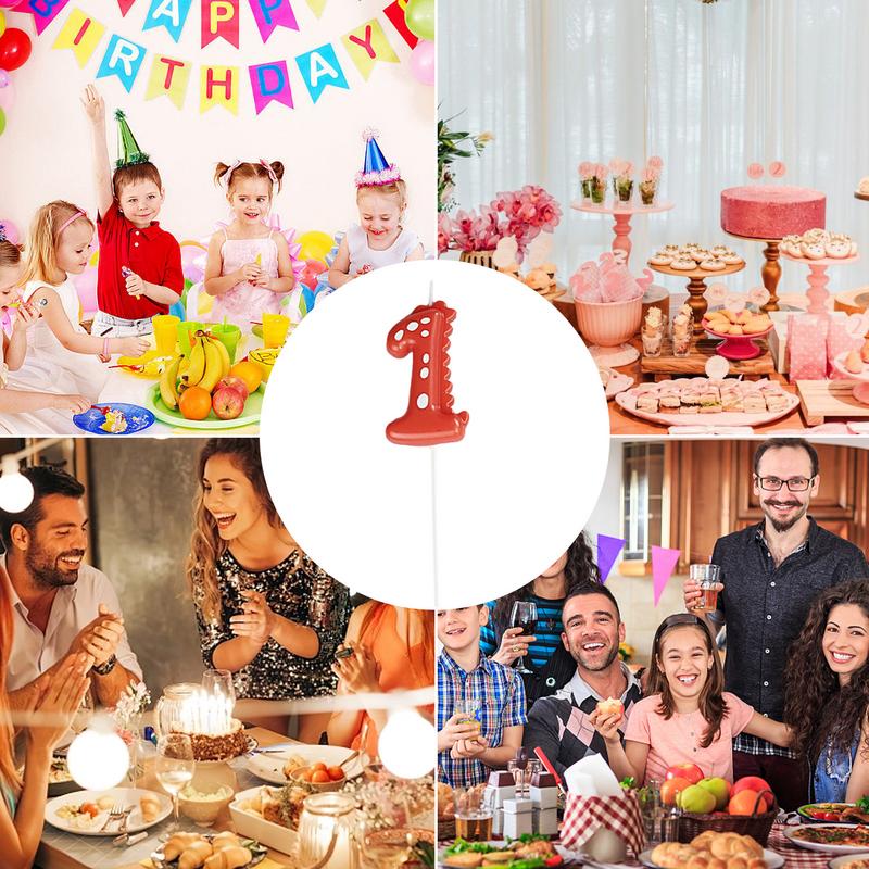 Baby Dinosaur Digital Birthday Candle Smokeless 0-9 Year Old Cute Candy Color Digital Candle Wholesale