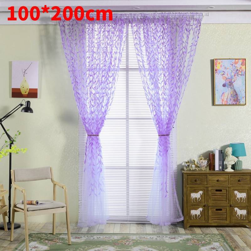 Tenda in Tessuto Foglia di Salice Con Funzione Oscurante Per Decorazione Soggiorno e Camera da Letto