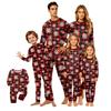 Christmas Print Family Matching Pajamas Set, Round Neck Long Sleeve and Pants Loungewear