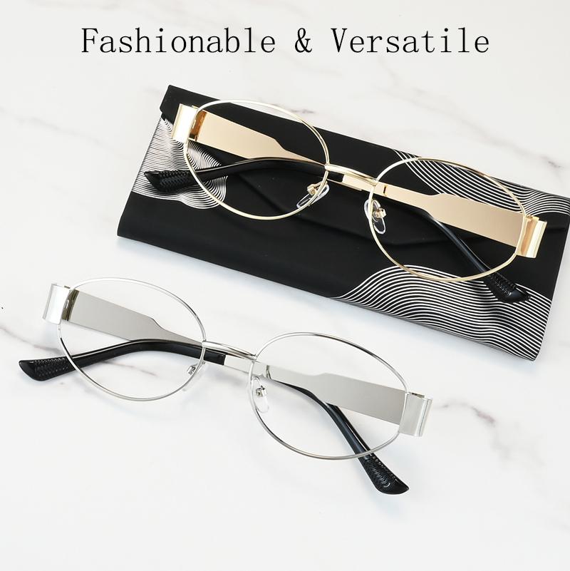 New Fashion Brand Design Metal Oval Men Myopia Glasses Optical Prescription Nearsight Anti Blue Light Women Short Light Eyewear