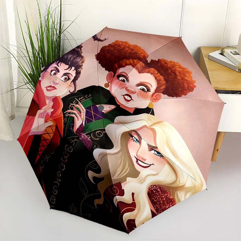 

Hocus Pocus, Sanderson Sisters Themed Automatic Opening and Closing Umbrella, Compact Travel Umbrella, Lightweight and Portable, Suitable fo