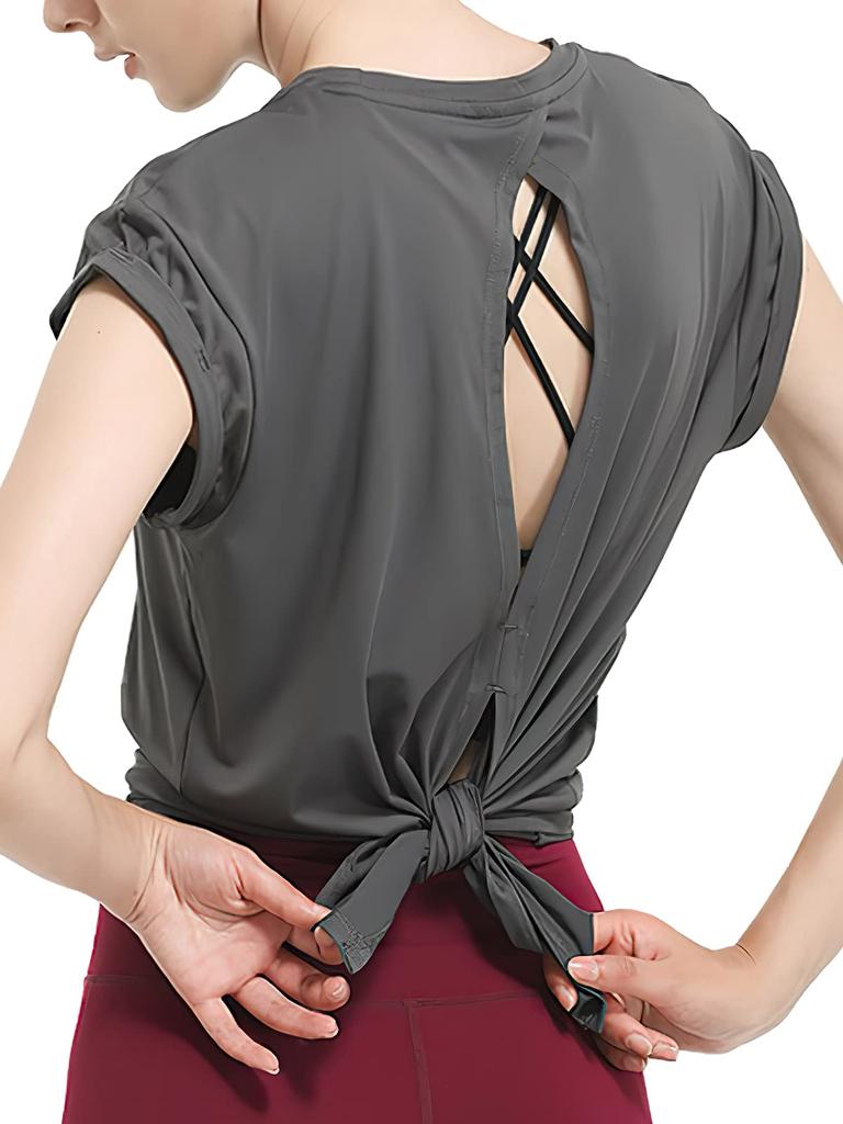 VeroMan Short Sleeve Long Size S Women's T-Shirt, Sleeve, Yoga, Fitness, Gray, (ppi-sstops1)