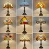 ZK30 Bedside Table Lamp Tiffany Table Lamp for Living Room Stained Glass Handmade Shade ON Off Switch Nightstand Lamps Home Deco