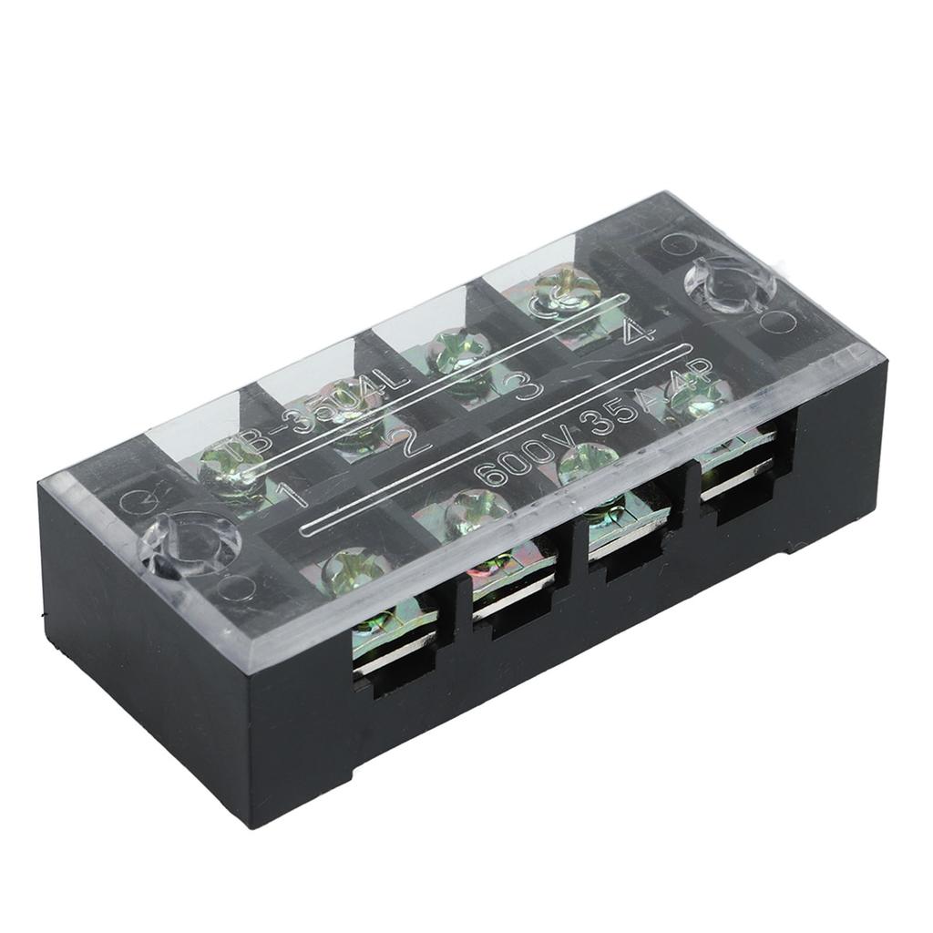 4Pcs Terminal Strip Block TB Fixed Large Current Copper Contactor Circuit Terminal Block 600V 35A 4 Positions