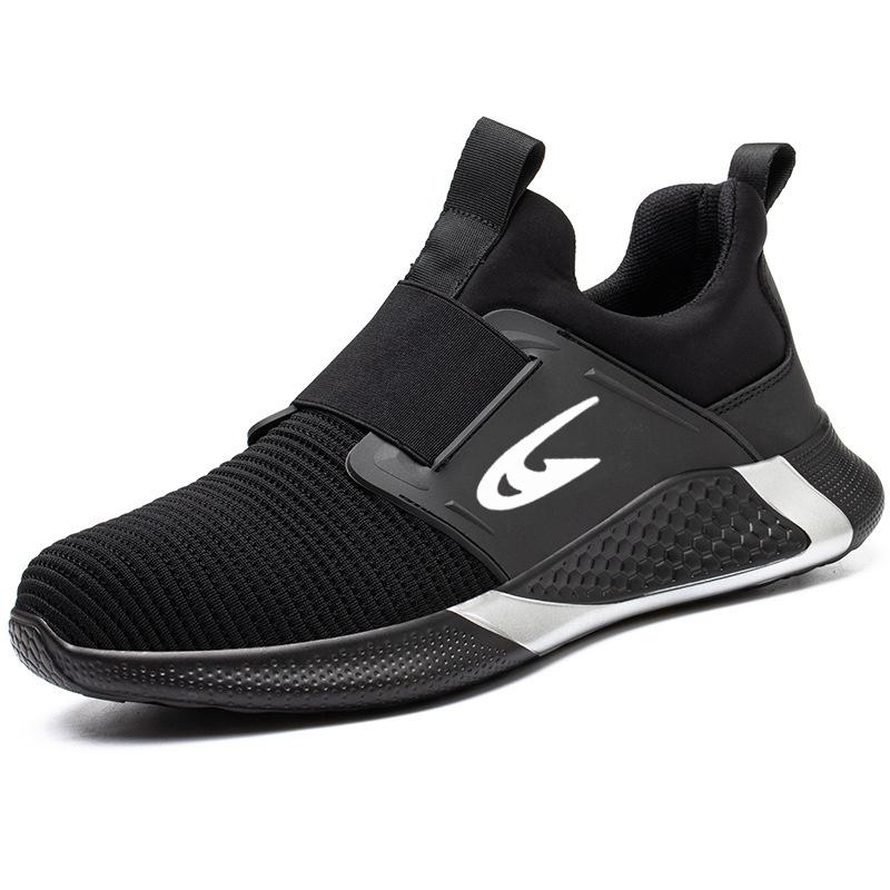 Steel Toe Men'S Work Shoes Slip Resistant Lightweight Sole Tough Comfortable Shoes Man Safety Shoes Fashions Outdoor Sneaker