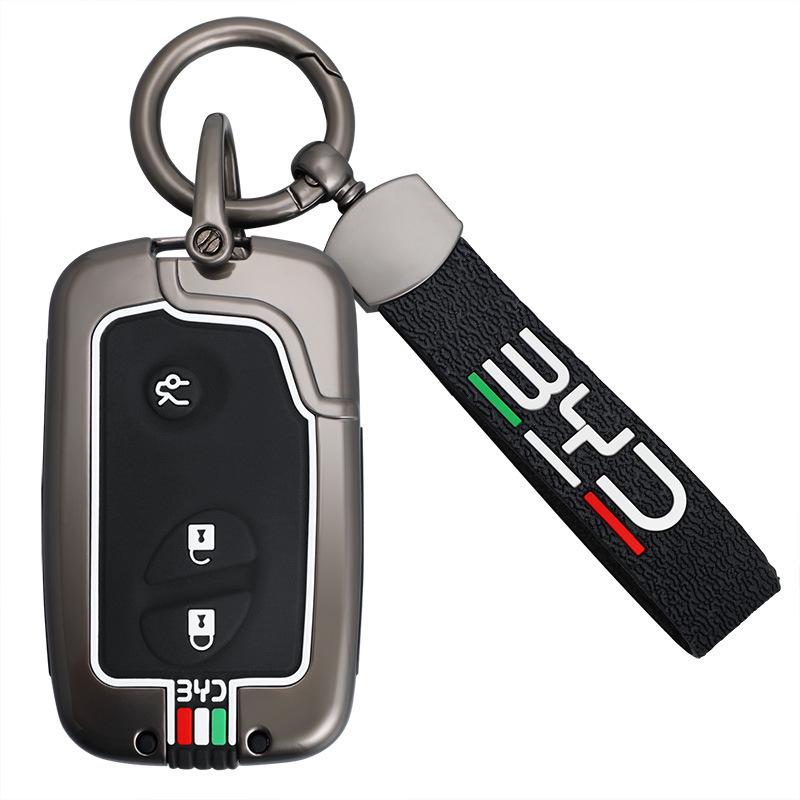 BYD Car Key Cover for F3, FO, E6, M6, G3, L3, Tang, S6, and S7 - Metal Shell Case and Buckle