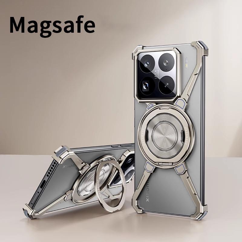 

Eary Magic Claw Phone Case for Xiaomi 15/15Pro Metal Frameless Bumper Magnetic 360°Rotation Stand for Magsafe Shockproof Cover For Xiaomi 15