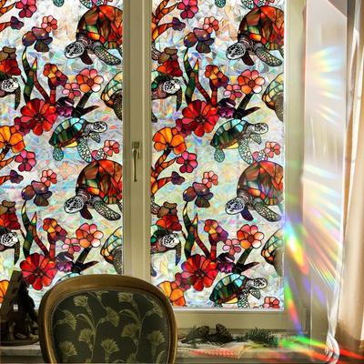 Fensterfolie, Sonnenschutzfolie, Sichtschutzfolie, dekorative Fensterfolie aus Buntglas, statischer Aufkleber, Heimdekoration