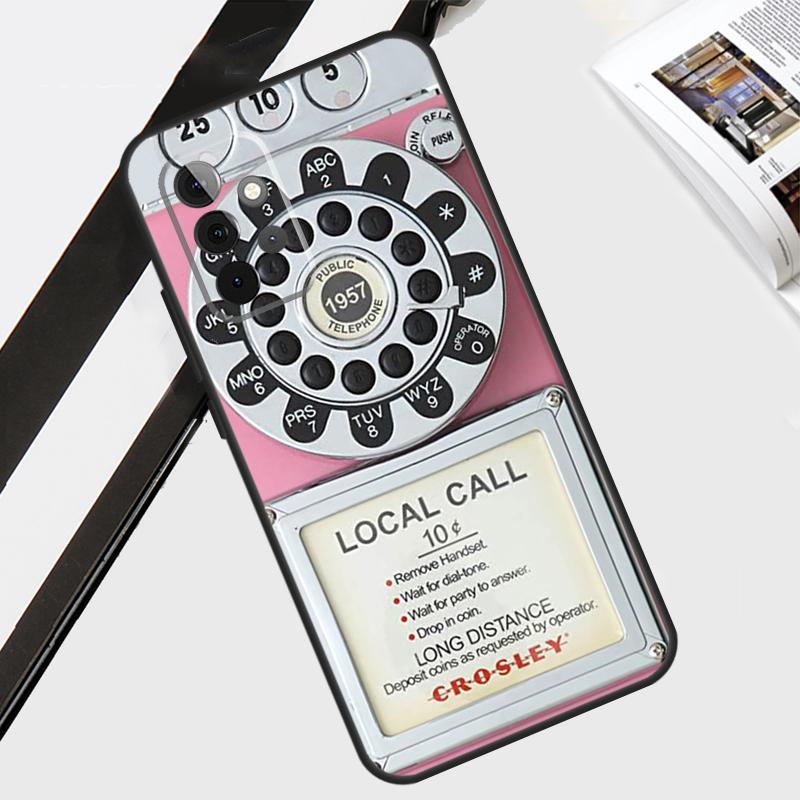 Retro Blue Payphone Vintage Case For Samsung Galaxy A06 A56 A36 A26 A16 A54 A34 A14 A12 A22 A32 A52 A13 A53 A15 A35 A55