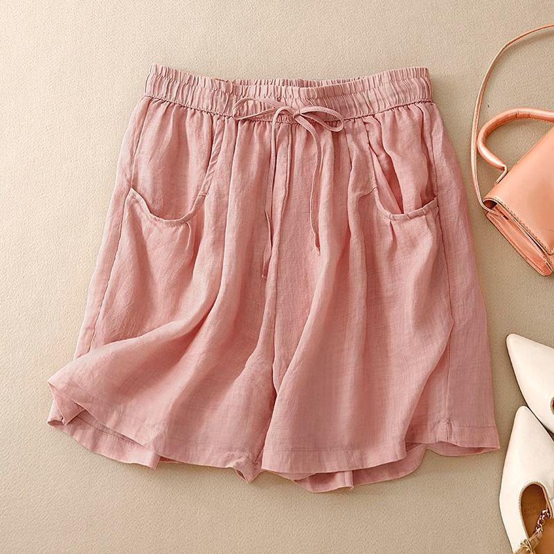 Summer high-waist sports shorts loose casual elastic waist pants