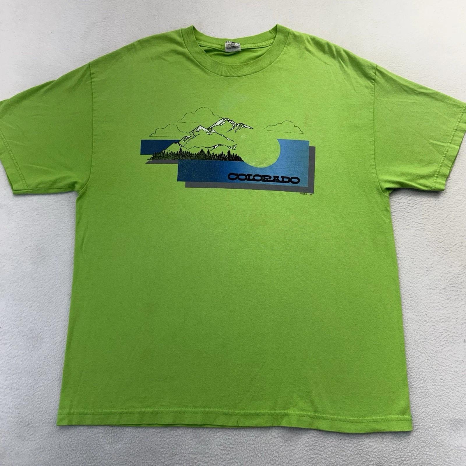 Vintage 90s Colorado Mountains T-Shirt XL Y2K Wilderness Eagle Nature Distressed XL