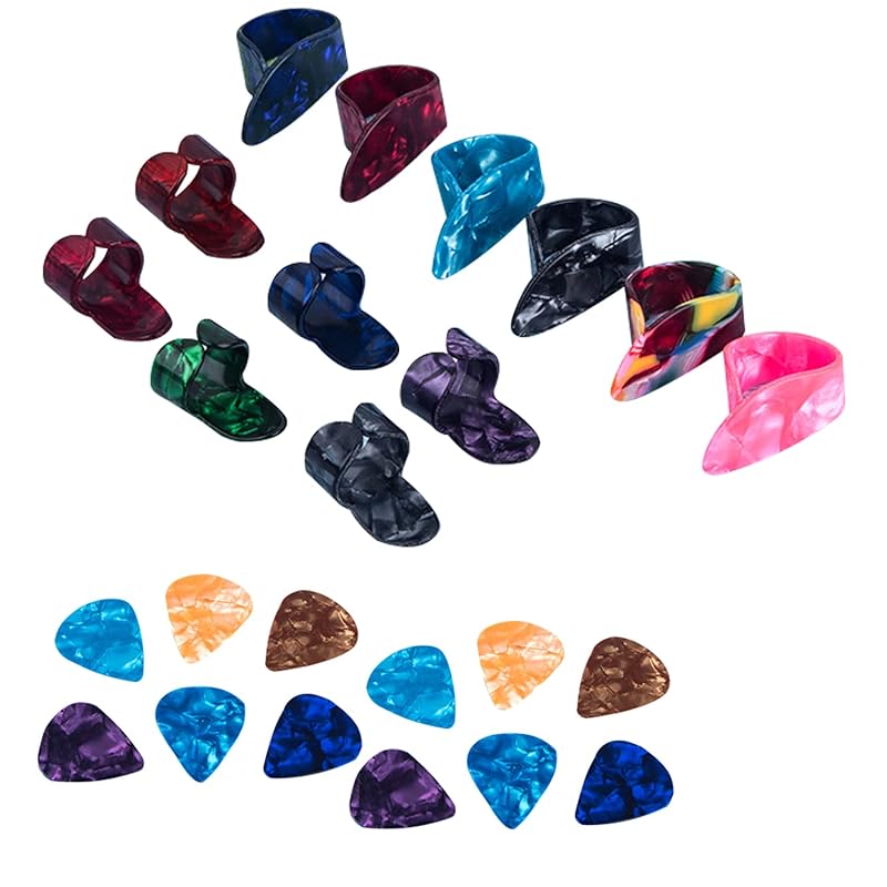 

nalaina Guitar thumb pick [set of 24 pieces in total] guitar pick (thumb pick 6 index finger picks each) guitar Picks (12 pieces) acoustic guitar