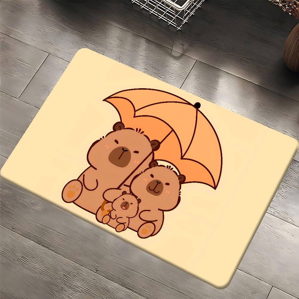 

Cartoon Capybara Hippo Entrance Door Mat Nordic Style Bedroom Living Room Doormat Home Balcony Anti-Slip Modern Home Decor 40x60 cm