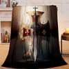 1PC Knightly Crusader Armor Flannel Blanket Gift, Suitable for Both Men And Women, Soft Ideal for Beds And Sofa, Birthday Or Christmas Gift