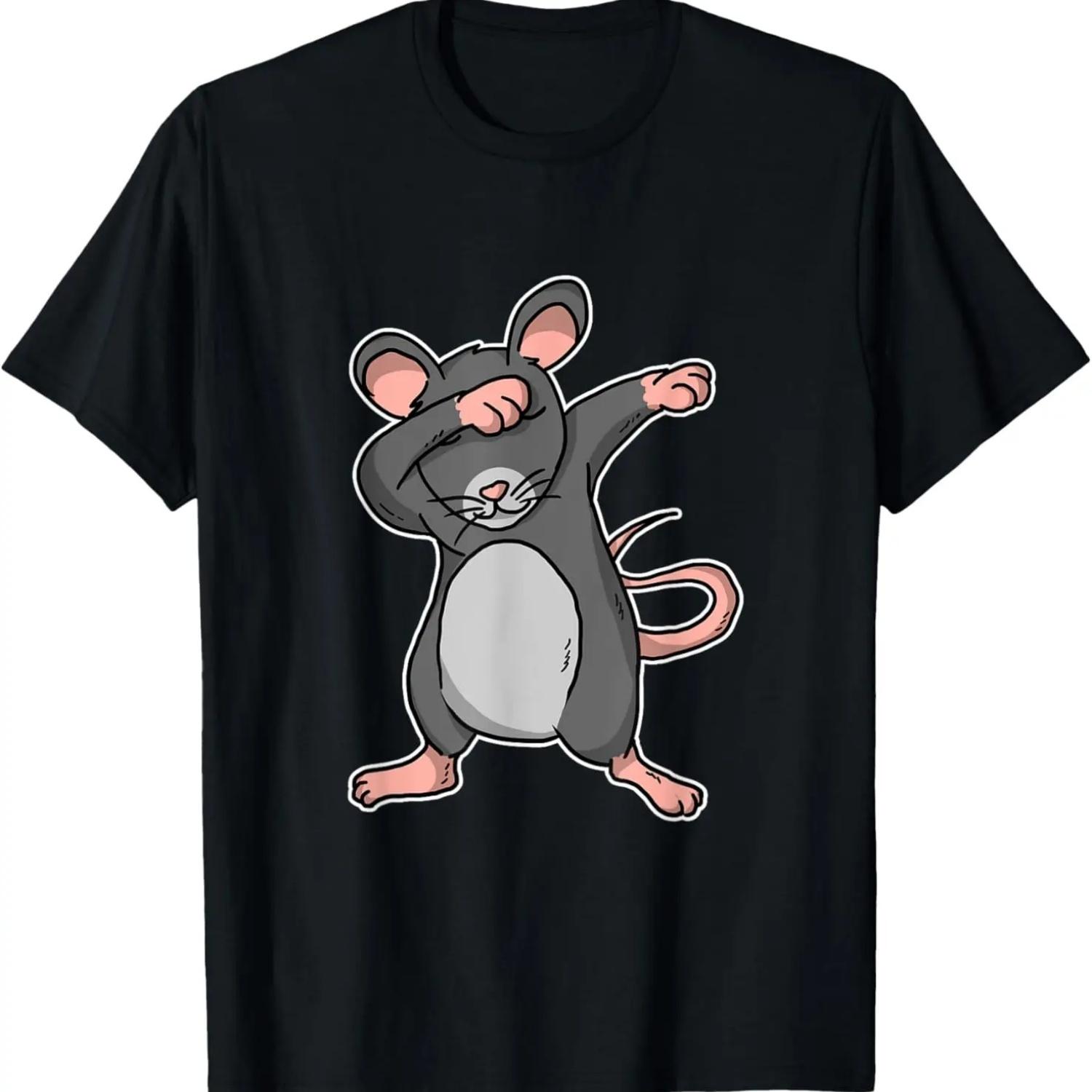 Funny Dabbing Mouse Dab Dance Cool Rat Lover Gift T-Shirt S чёрный