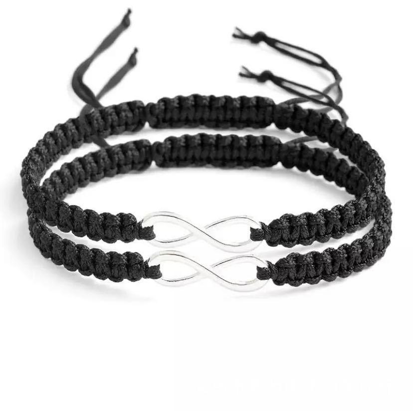 2Pcs Multicolor Number 8 Infinity Lucky Bracelet for Women Men Friendship Handmade Braided Rope Charm Couple Bracelet Gifts