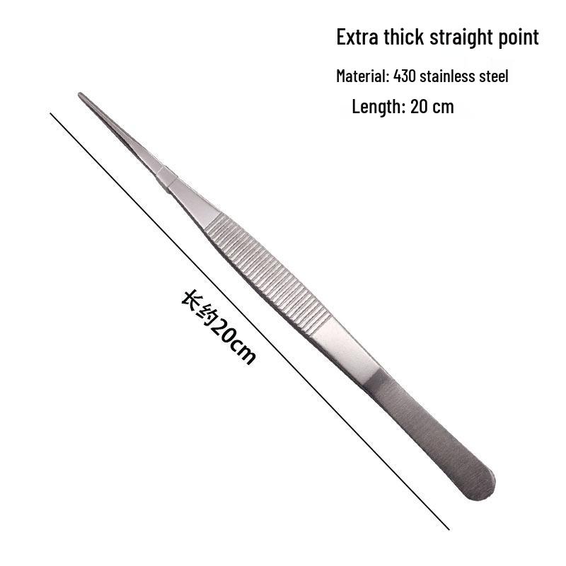 304 Stainless Steel Round Tip Tweezers with Teeth, Non-Slip, Ideal for Aquatic Plant Care and Gardening.