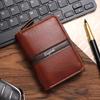 Men RFID Blocking Credit Card Holder Genuine Leather Wallet Zipper Card Case Accordion Card Organizer Coin Pocket Mini Wallet
