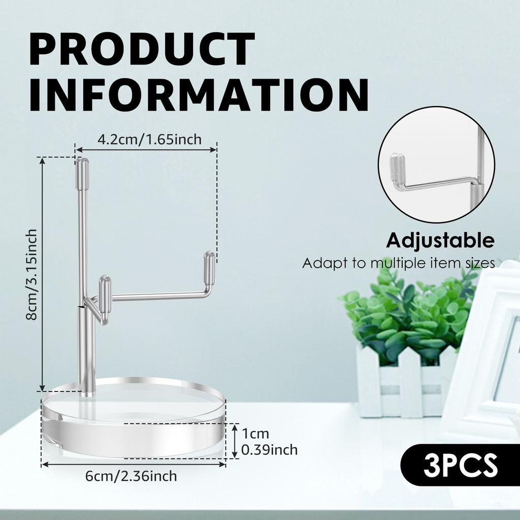 3 Stück Kristall Transparente Basis Ausstellungsständer Acryl Aufsteller für Mineralien Edelsteine Kleine Sammlerstücke Regal für Haushalt