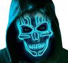 Halloween Horror Glowing LED Cold Light String Plastic Mask Printing None Party Dance Costume Prop