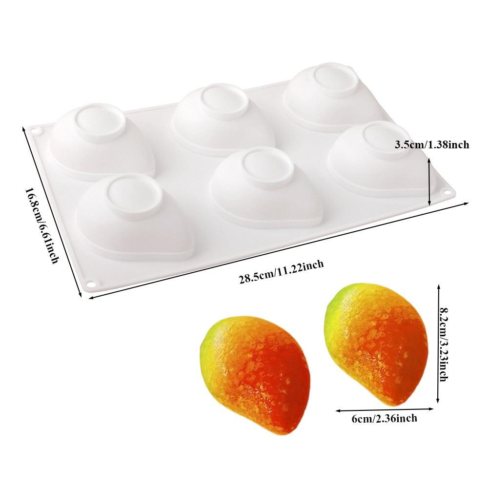 

Food-Grade Silicone Mango Mousse Cake Mold Fruit Shaped Baking Cake Molds Pastry Making белый