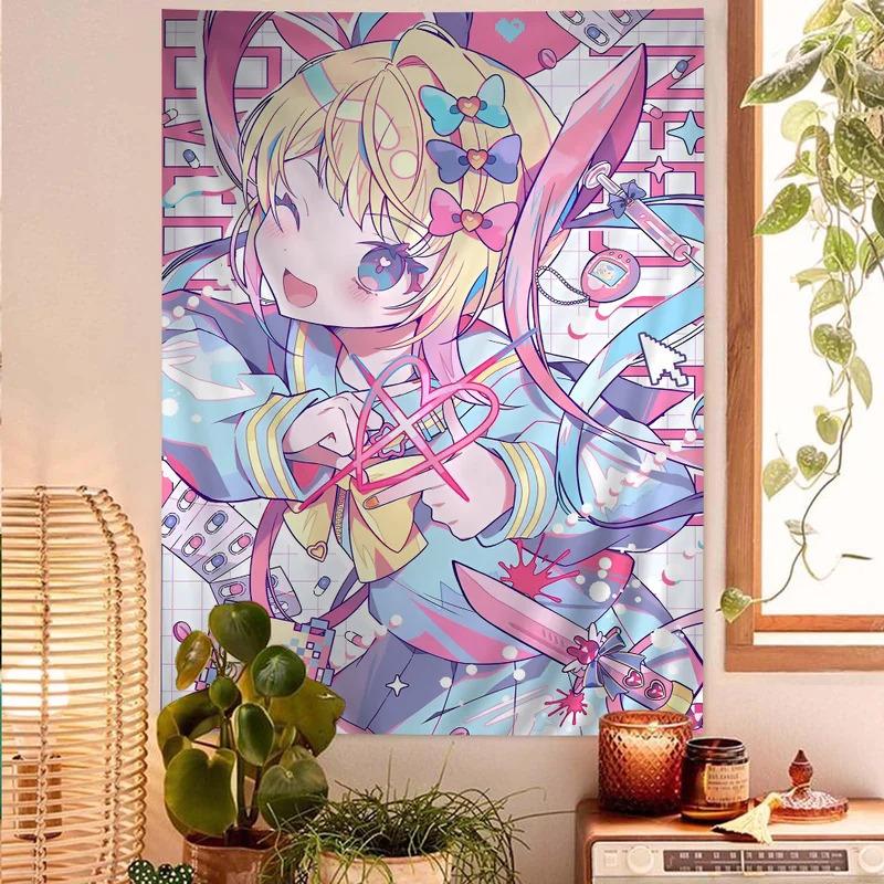 VIKAMA Meme Tapestry Craving Girl Streamer Overload Psychedelic Art Vibrant Hippie Wall Decor Perfect For Gaming Rooms