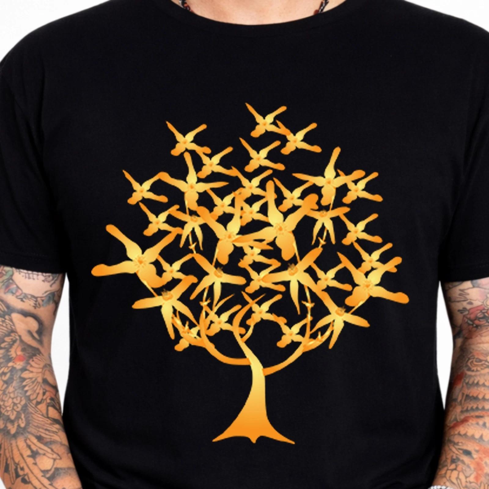Tree Yoga Pose T-Shirt Gymnast Nature Spiritual Zen Meditation Graphic Print Tee XXXXL