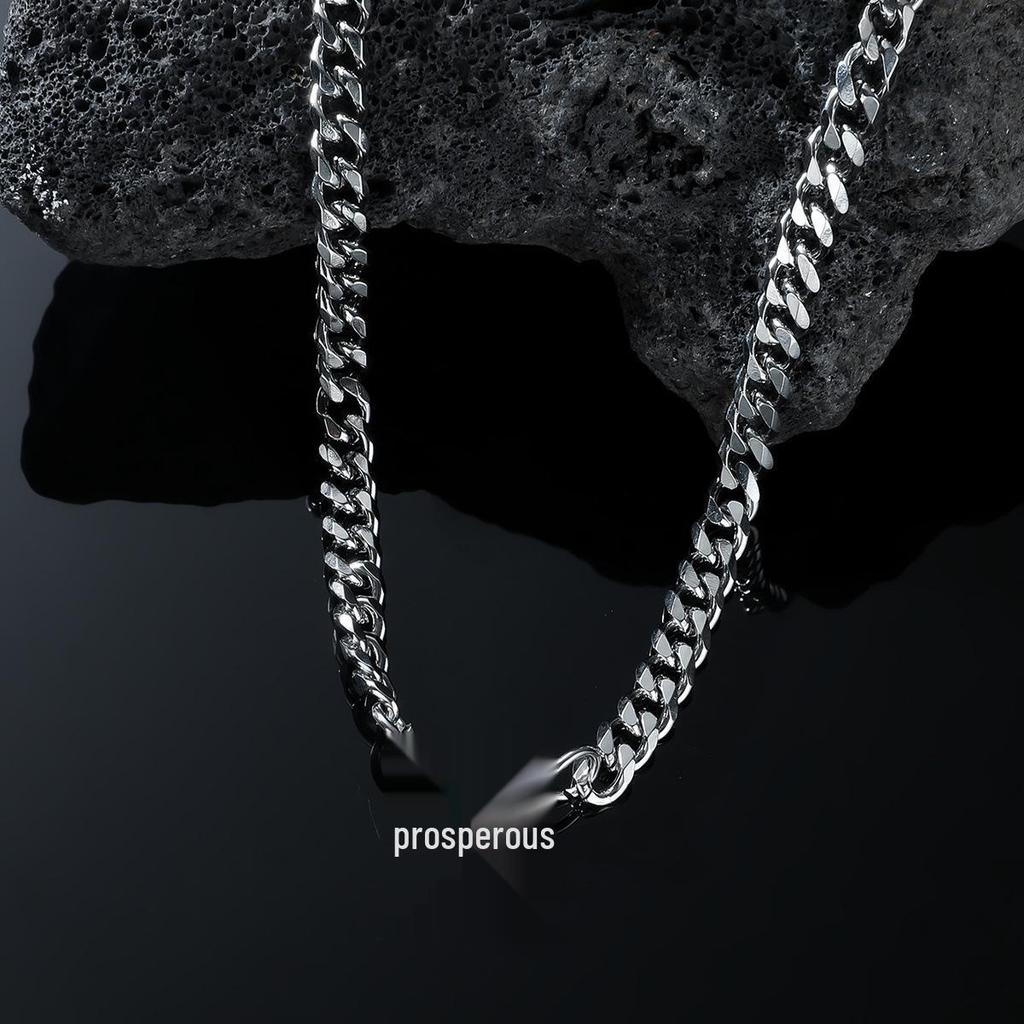 Stainless Steel English Letter Pendant Cuban Necklace - Hip-Hop Trend