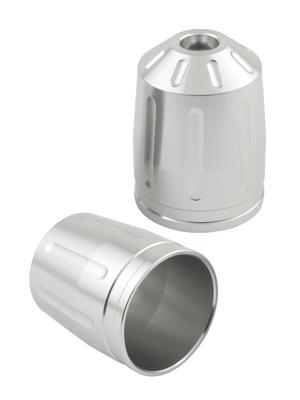 POSH 033679-03-10 Motorcycle Supplies Ultra Heavy Bar End Type 2 Outer Cover Only 2 Pieces M6 Type Silver
