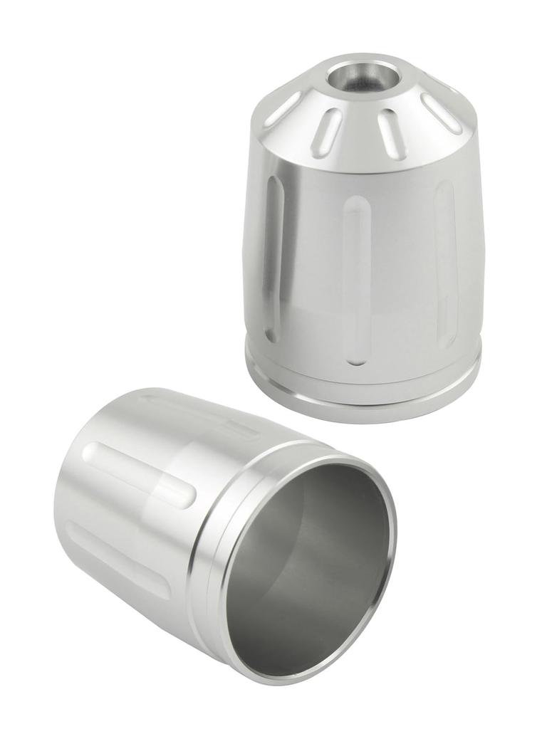 POSH 033679-03-10 Motorcycle Supplies Ultra Heavy Bar End Type 2 Outer Cover Only 2 Pieces M6 Type Silver