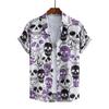 Men's shirts astronaut printed 2024 summer Hawaii short sleeved shirt Men's beach breathable tops Outdoor street men's clothing