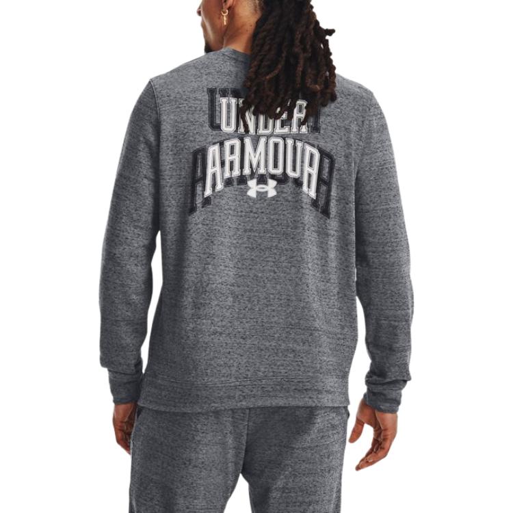 Under Armour Letter Print Cotton Round Neck Training Sweatshirt Men Sweatshirt Gray 1379764-012
