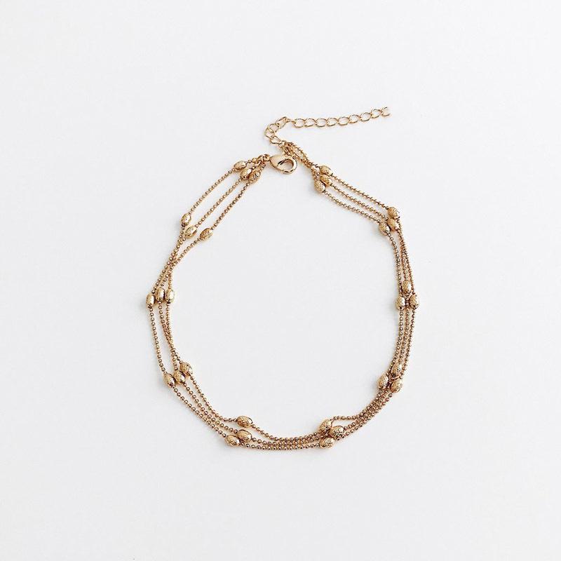 Charm Personality Jewelry Pattern Chocker Elegant Bright Multilayer Bead Chain Copper Necklace