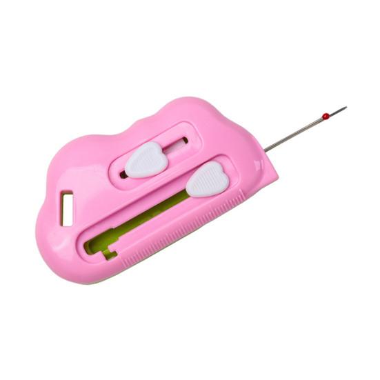 

Магнитная направляющая для шва 3 в 1 Многофункциональная направляющая для шитья со шкалой, нитевдеватель для иглы, распарыватель швов, направляющая для шва, подгибатель для швейной машины A розовый/зелёный