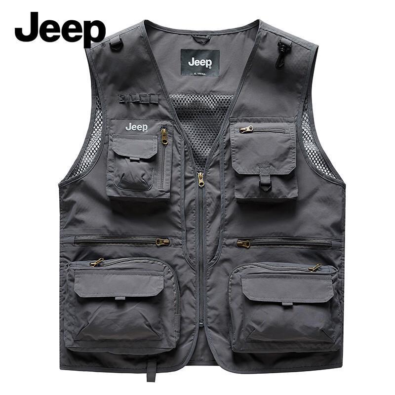 Jeep Men s Summer Thin Breathable Casual Workwear Vest 3XL серый