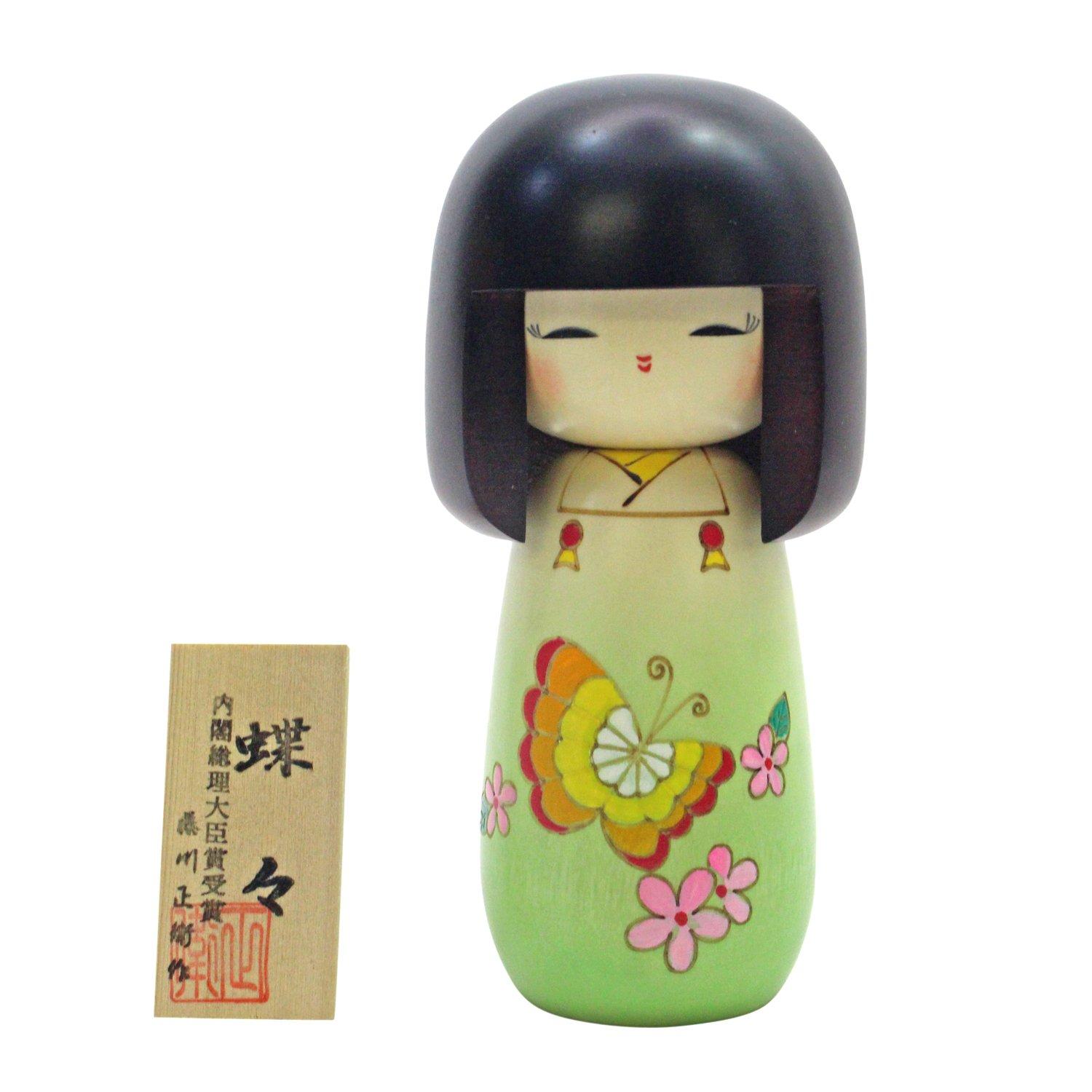 

Kokeshi Prime Award Made by Masae Fujikawa Butterfly, Minister s Winner,
