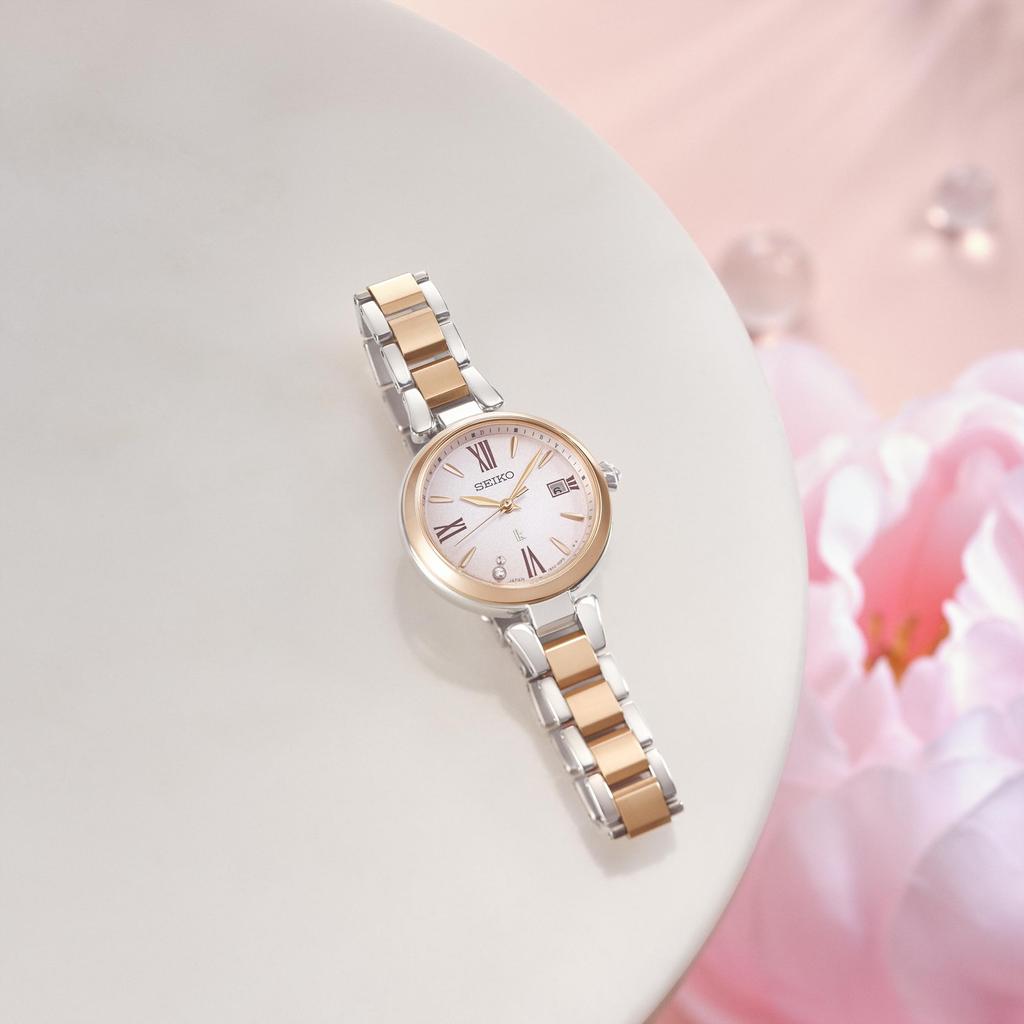 Seiko Watch LUKIA Grow Solar Radio-Controlled Titanium Round Watch SSQW082 Women's