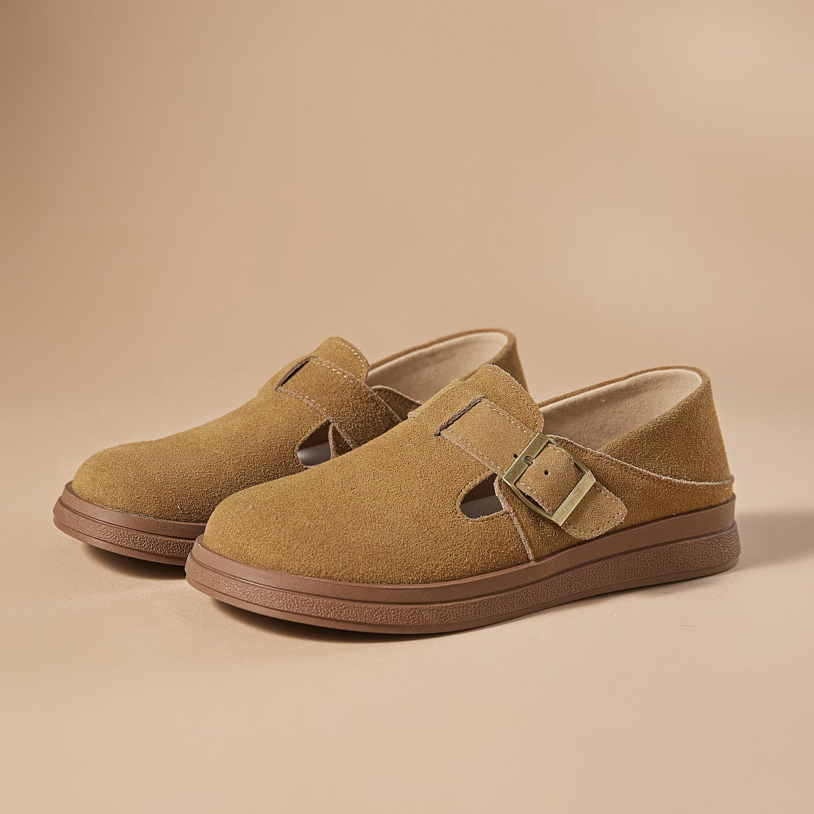 

Retro platform all-inclusive shoes spring new casual versatile shoes women wear spring and summer single shoes women 40 коричневый