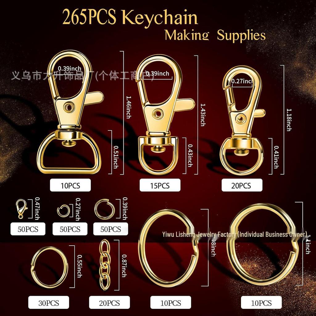 265PCS Keyring Clip & Lobster Clasp DIY Kit