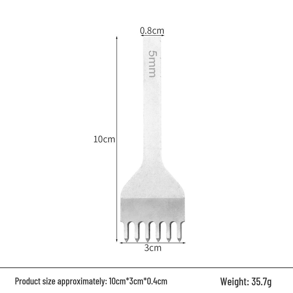 White Steel Diamond Awl 3-4-5-6mm Handmade Leather Hole Punch Tool for DIY Leather Craft and Hand Sewing