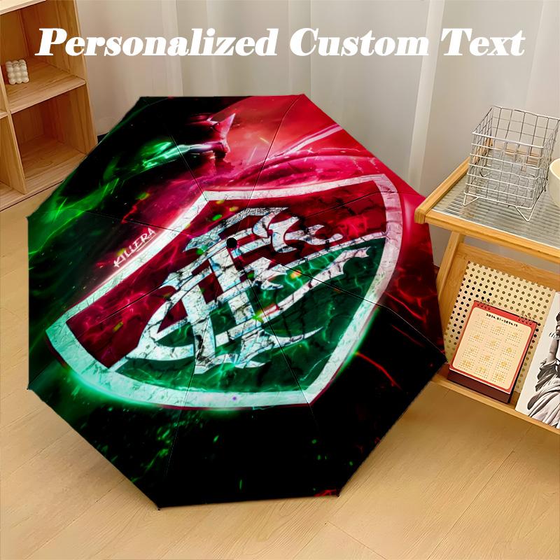 8‑Rib Automatic Umbrella, Fluminense Design Foldable Umbrella for Sun Rain Protection Travel