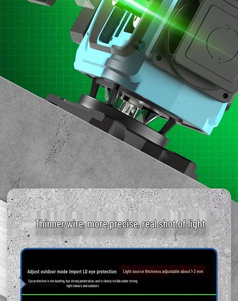 Infrared Laser Level with 16 High-Precision Lines, Automatic Leveling