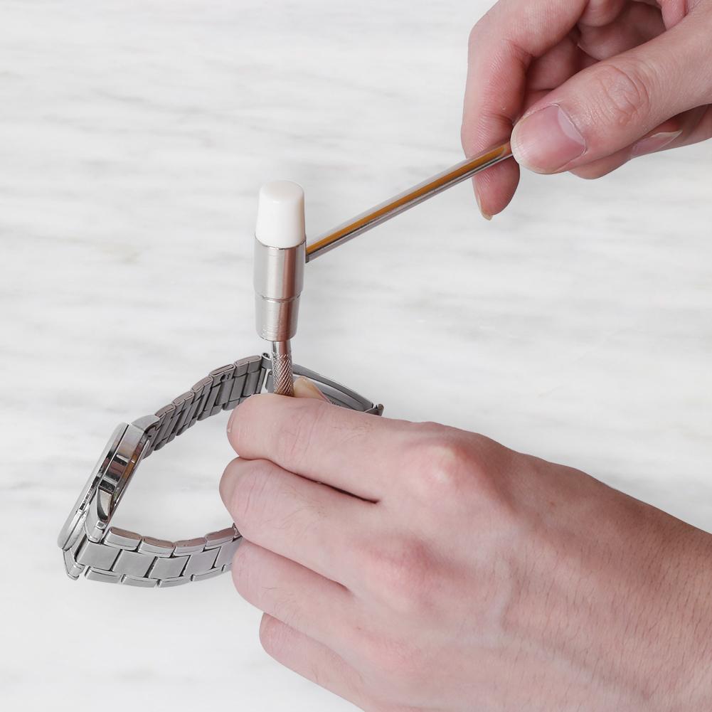 

Набор инструментов для ремонта часов из 6 предметов, держатель для регулировки браслета, молоток, набор для удаления пробойника