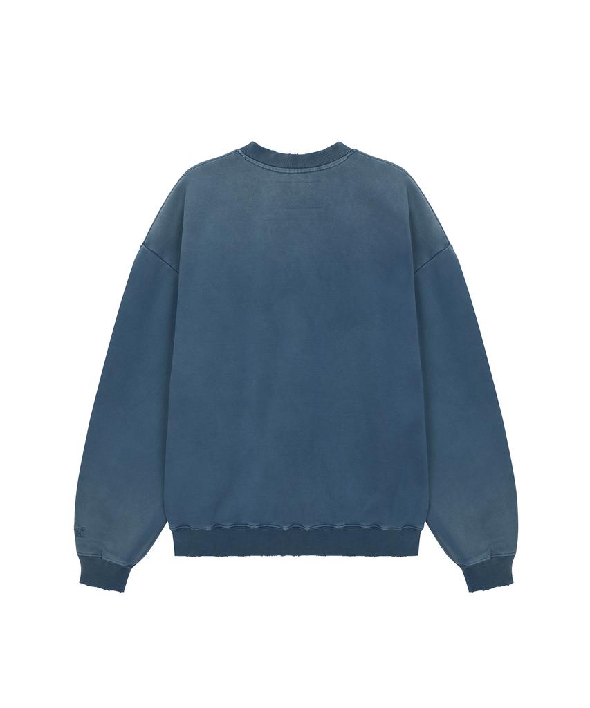 Matile Vtg Washed Half Zip Sweatshirt / Navy
